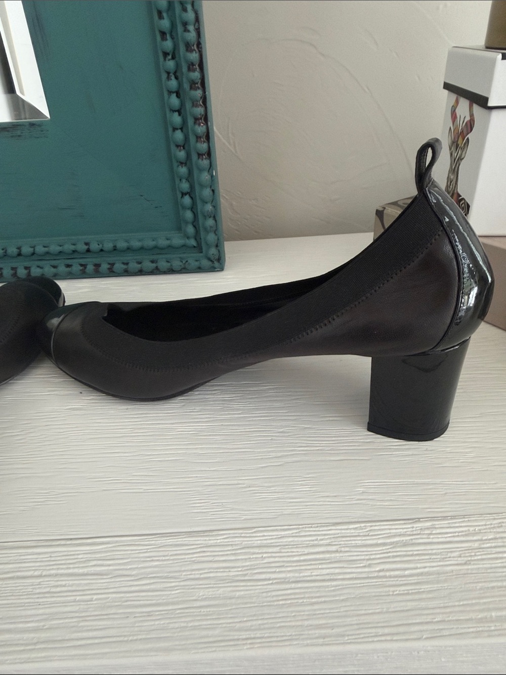 Authentic CHANEL Spirit Stretch Interlocking CC Logo Slingback Pumps Black EU 40 - Picture 7 of 9